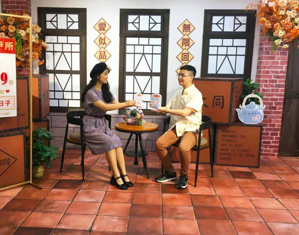 大同區戶政事務所「愛似品茶」、「無限回甘」結婚背板